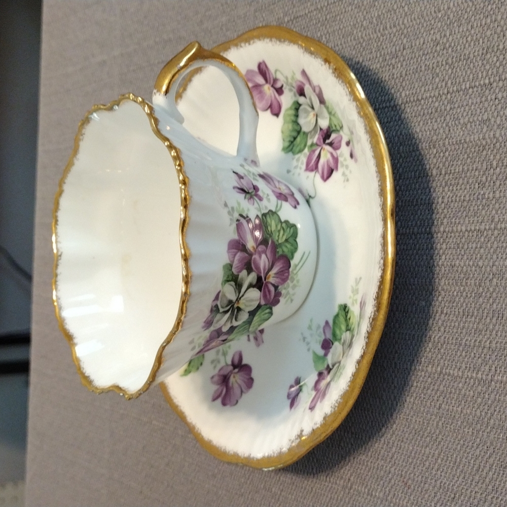 Salisbury Bone China Cup/Saucer Devonshire Violets